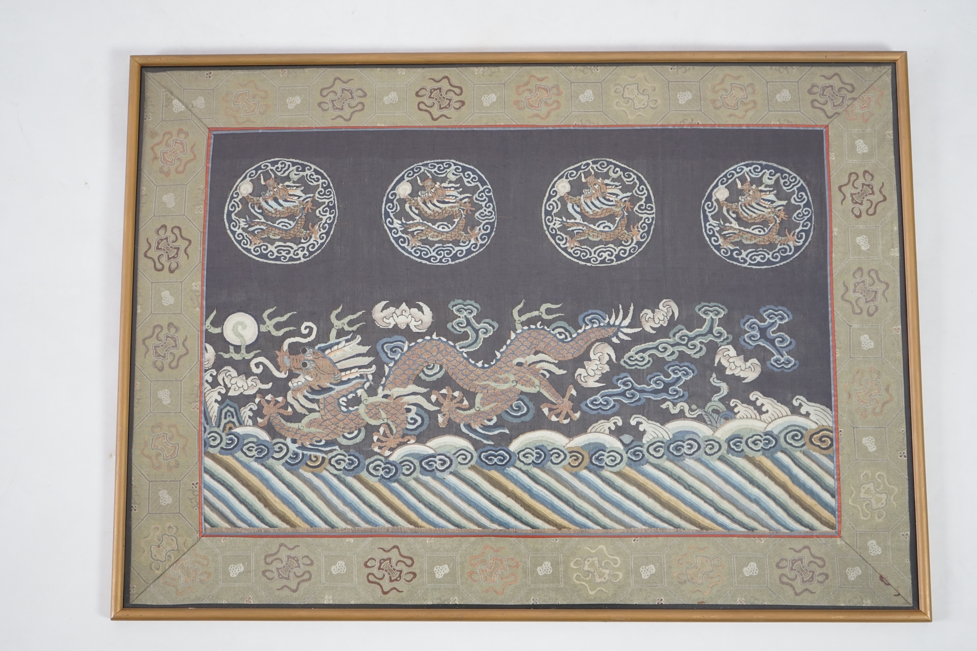 A Chinese Kesi 'dragon' panel, 19th century